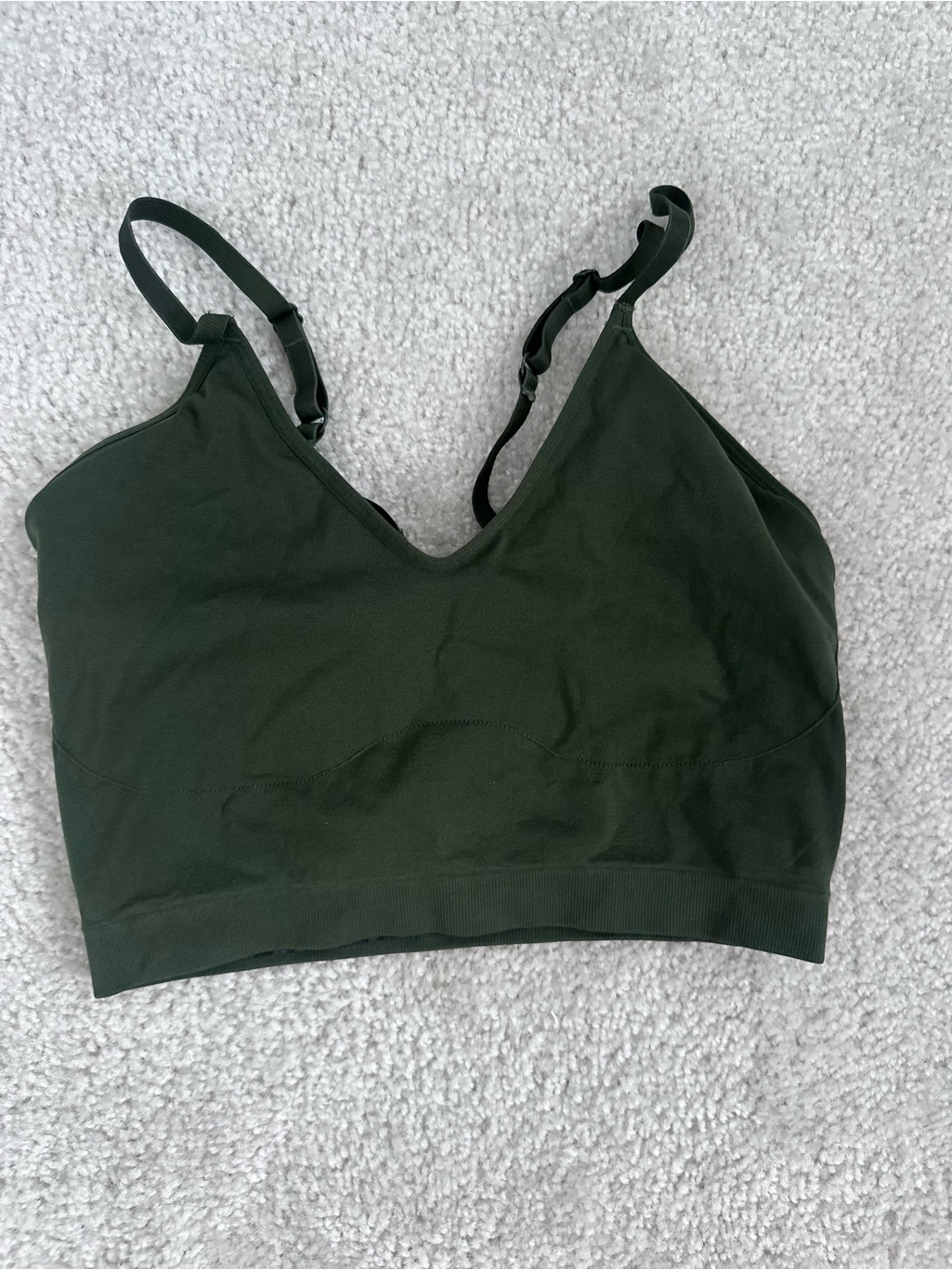 Yitty Women’s Seamless Crop Top Olive Green Size Xl/Xxl